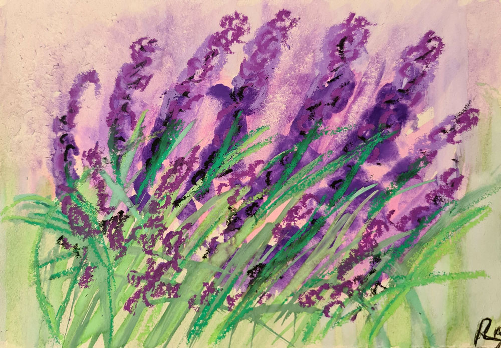 Aquarell Lavendelduft - 20x40cm